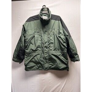 Men’s Columbia Sportswear Jacket Green Black Ski Winter Coat XL No Hood